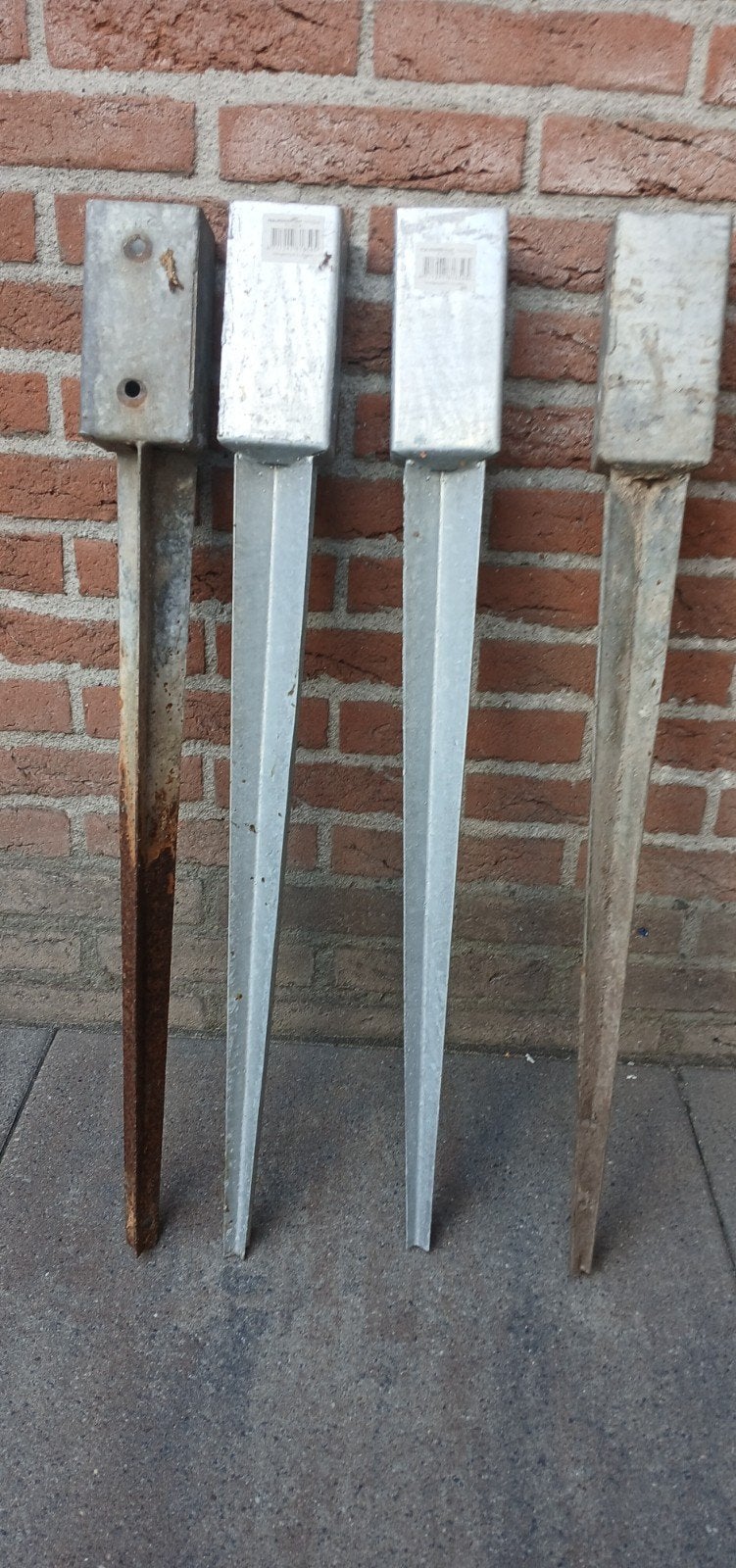 Paalhouders punt 7x7x75cm - Gegalvaniseerd, Tuin en Terras, Ophalen