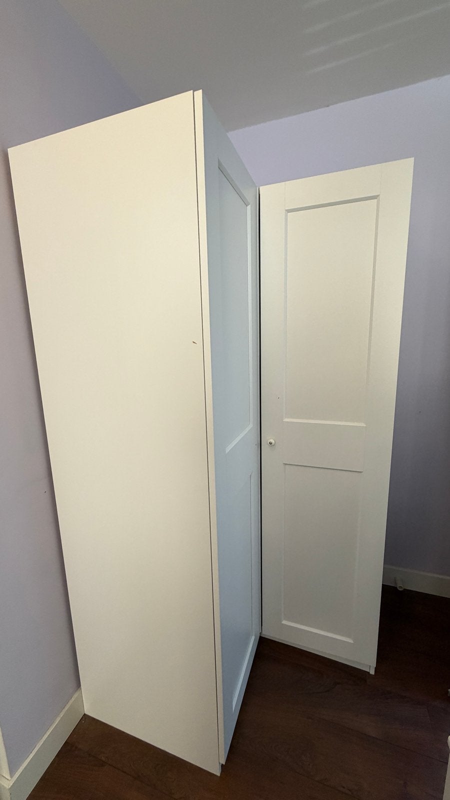 IKEA PAX / GRIMO Hoekkledingkast, wit, 110x110x236 cm, Ophalen, 100 tot 150 cm, 200 cm of meer, Zo goed als nieuw