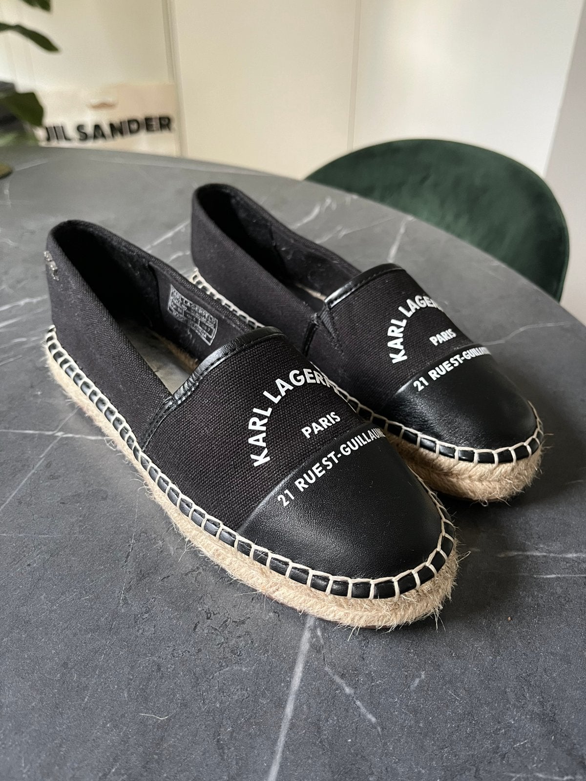 Loafers espadrille Karl Lagerfeld, Zwart, Ophalen of Verzenden, Zo goed als nieuw, Espadrilles of Moccasins