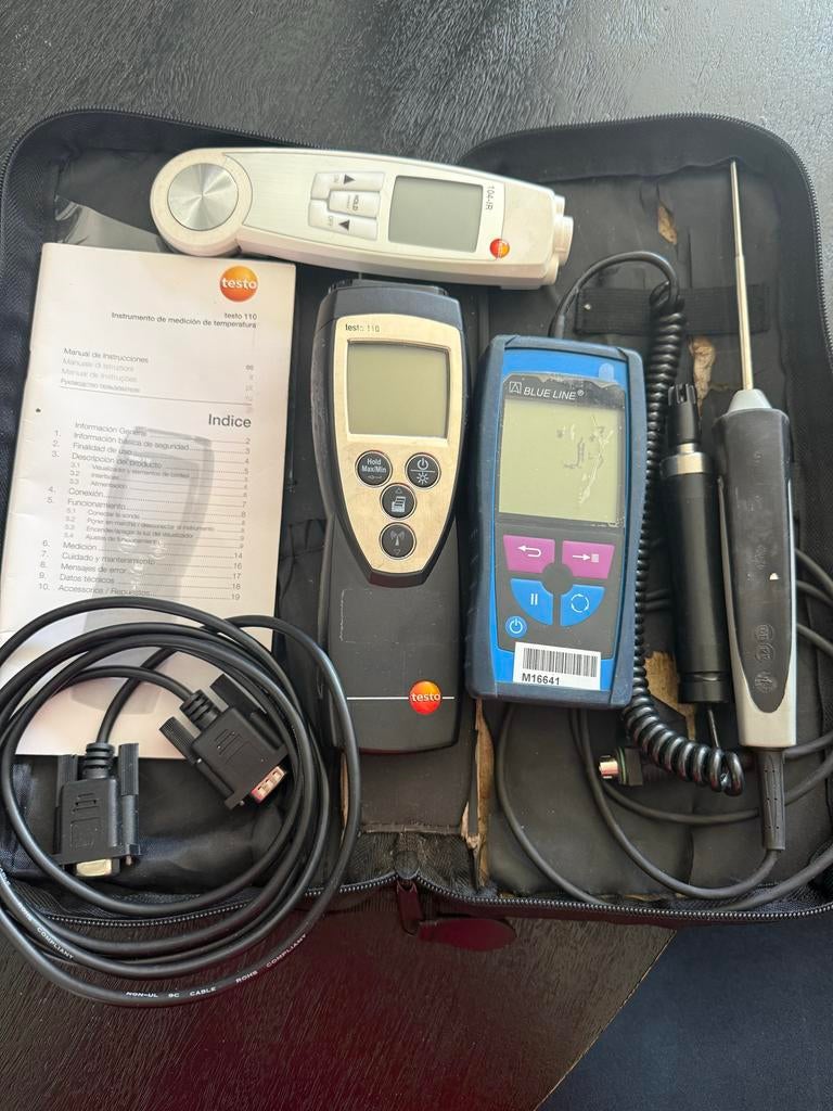 Testo 110 temperatuurmeter set met accessoires, Ophalen of Verzenden, Gebruikt, Temperatuur