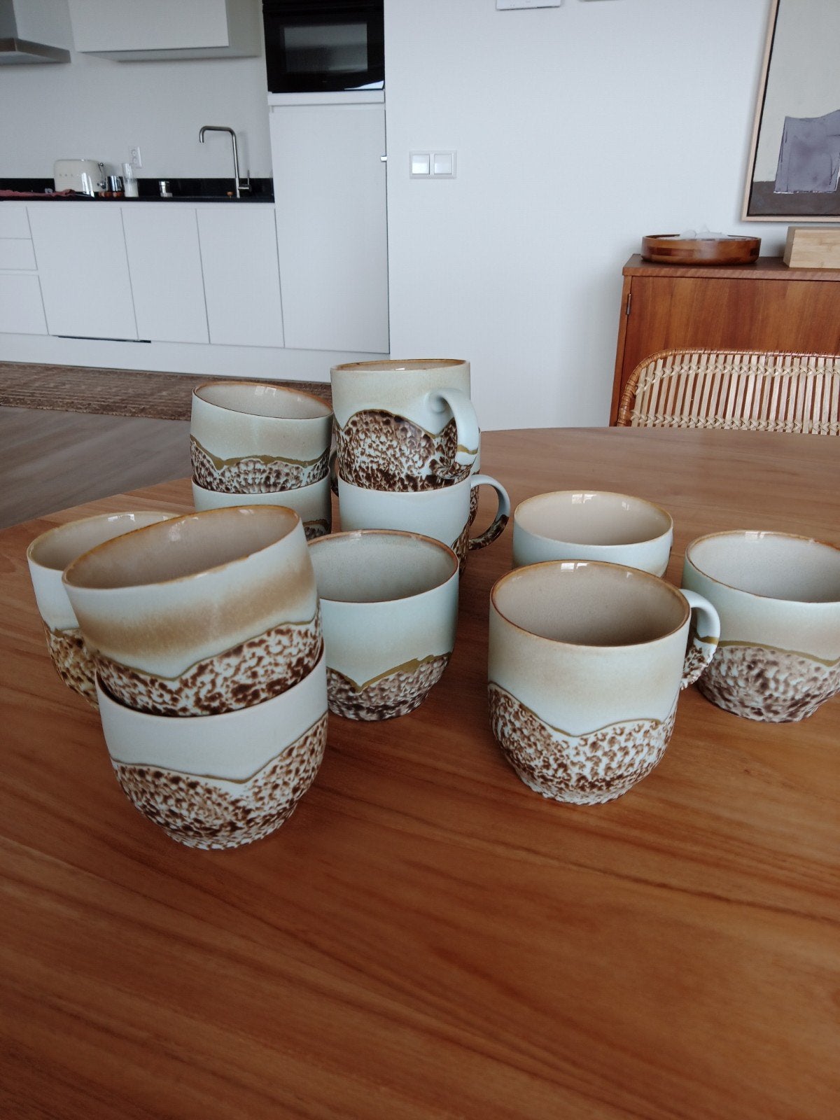 HKliving koffiekopjes 70's ceramics shell, Ophalen, Keramiek, Zo goed als nieuw, Overige stijlen
