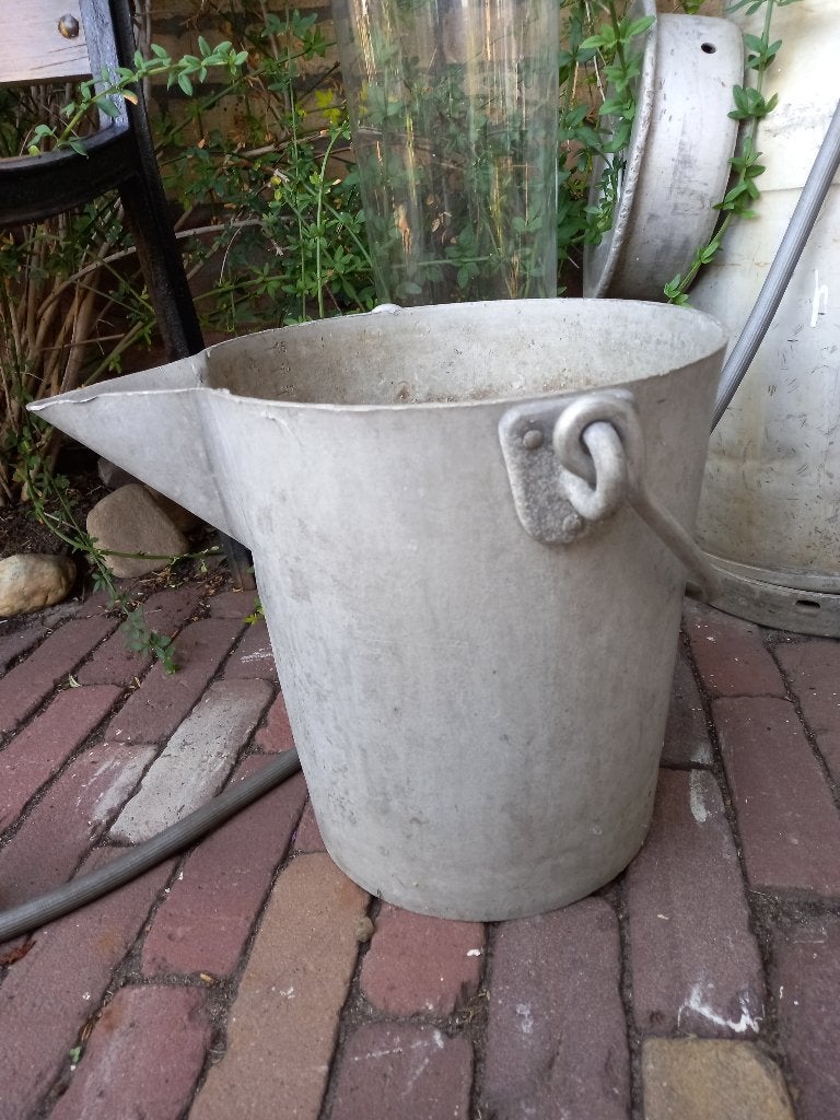 Vintage zinken emmer met tuit - decoratief, Ophalen of Verzenden