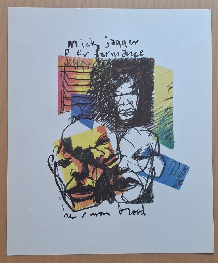 Herman Brood - Mick Jagger “Performance” - Pop Series 1993, Gesigneerd in de plaat, Ophalen of Verzenden, Portret en Figuren