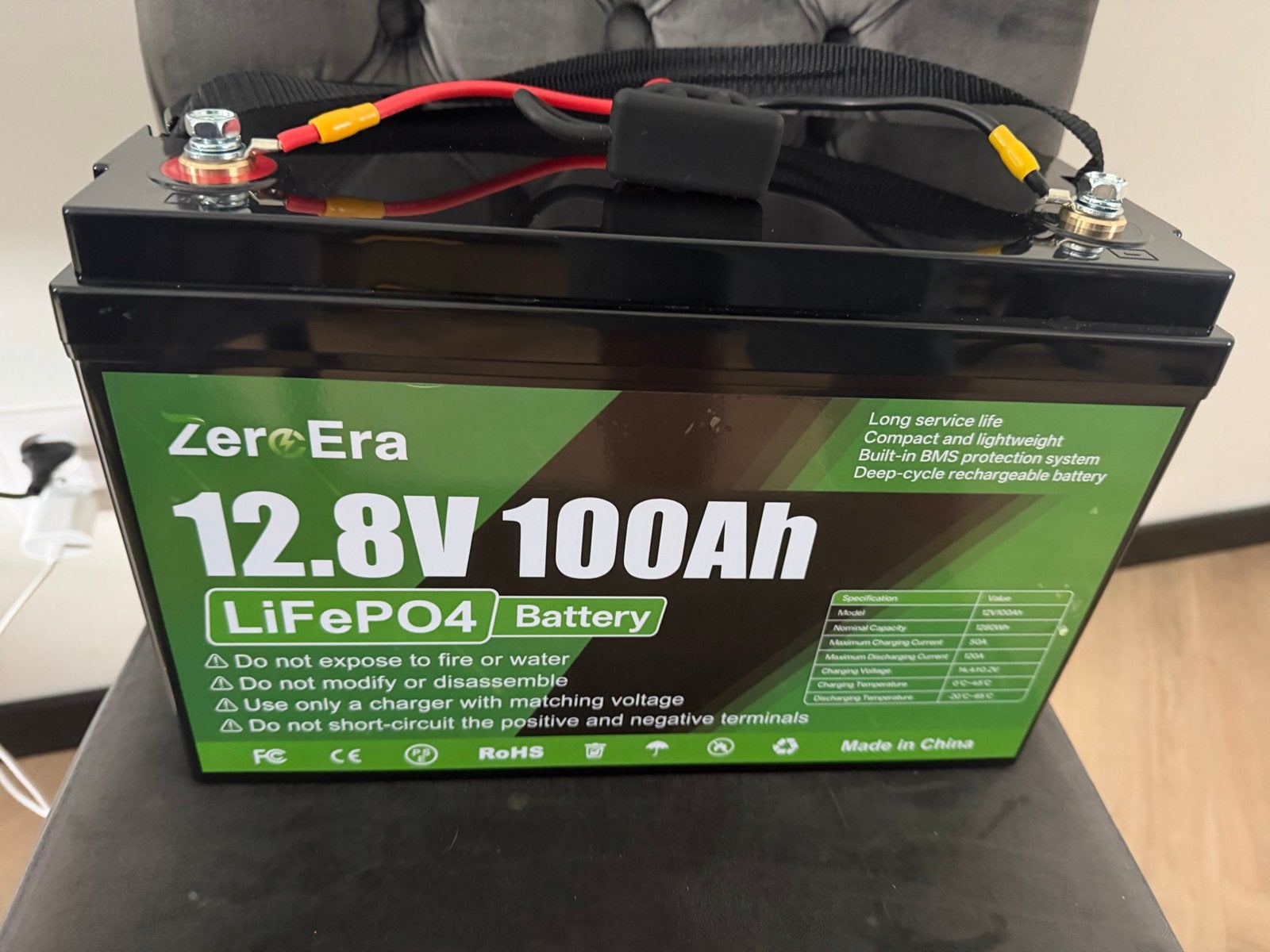 ZeroEra 12.8V 100Ah LiFePO4 Accu, Ophalen of Verzenden, Nieuw, Overige typen