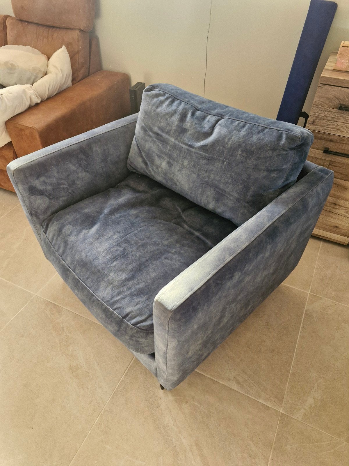 Loveseat blauw, Ophalen, Gebruikt, Tweepersoons, 75 tot 100 cm