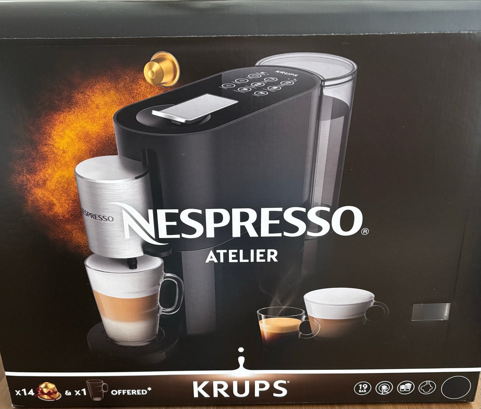 Nespresso Atelier XN8908 Koffiemachine - Nieuw in doos, Ophalen, 1 kopje, Koffiepads en cups, Afneembaar waterreservoir