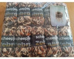 Scheepjes Zebra 10 Bollen 100% polyester per bol 50gr  nieuw, Hobby en Vrije tijd, Ophalen of Verzenden, Nieuw, Breien of Haken
