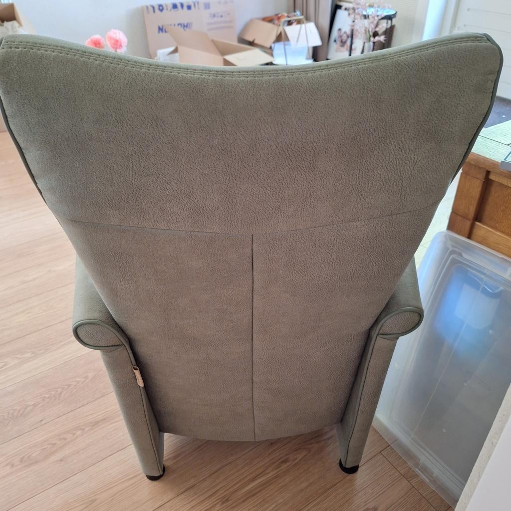 2 Groene Fauteuils - Comfortabel en Stijlvol, Huis en Inrichting, Fauteuils, Ophalen, Modern, Comfortabel, Zo goed als nieuw, 75 tot 100 cm