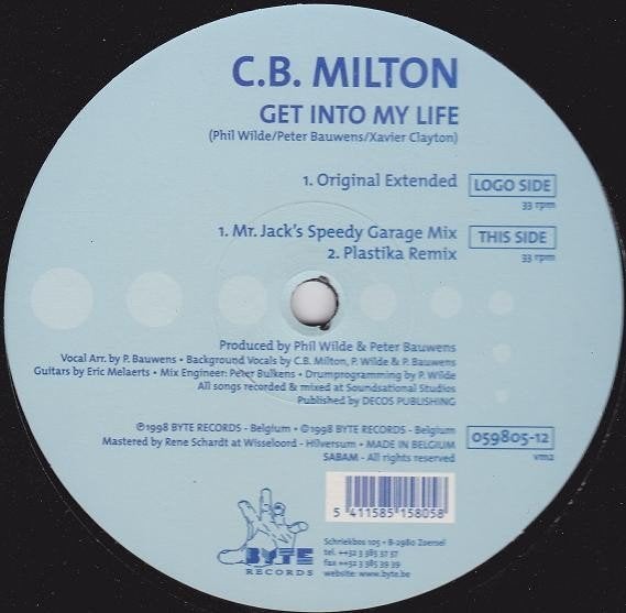 C.B. Milton – Get Into My Life 1998, Garage/Funk, 12" Maxi, Cd's en Dvd's, Vinyl Singles, Gebruikt, Originele persing, Ophalen of Verzenden