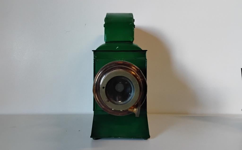 Oude toverlantaarn, groen, Antiek en Kunst, Ophalen of Verzenden