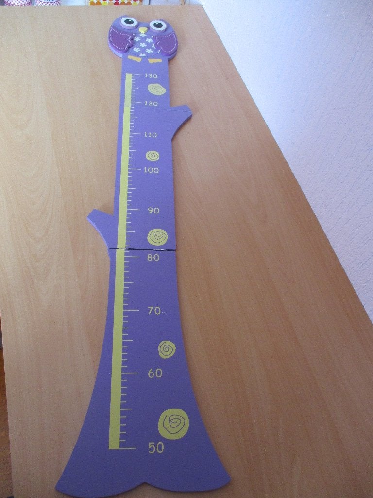 Groeimeter - uil in boom - paars, Paars, Ophalen of Verzenden, Zo goed als nieuw, Wanddecoratie