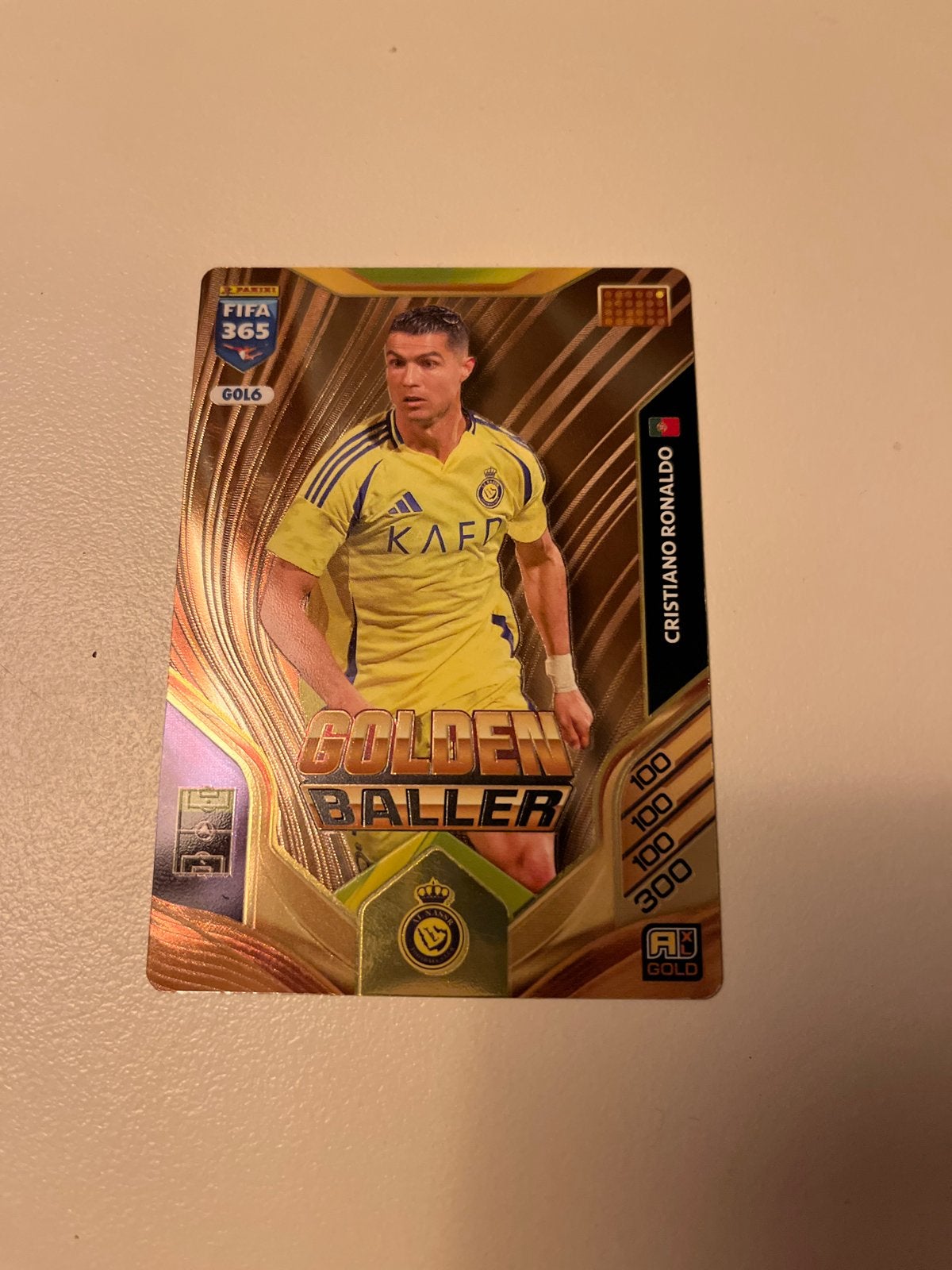 Ronaldo Golden Baller Kaart Al Nassr FIFA 365 Adrenalyn XL, Ophalen, Nieuw, Buitenlandse clubs, Spelerskaart