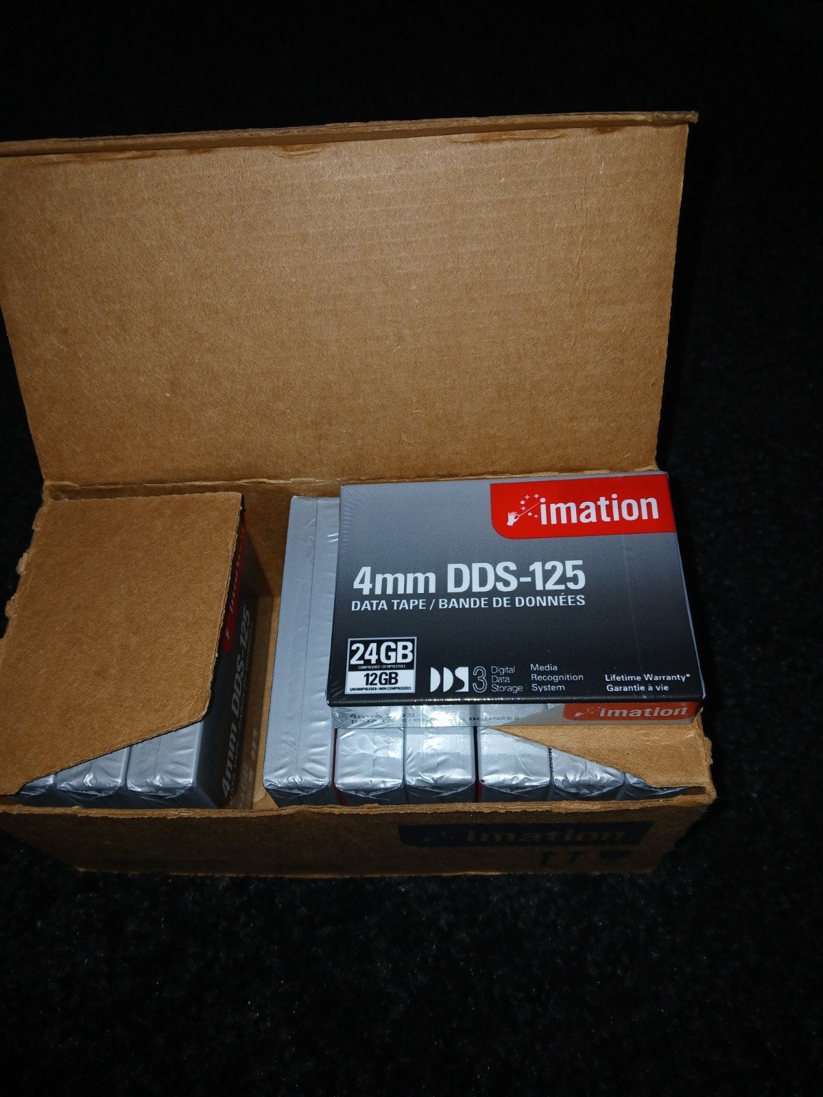 Imation 4mm DDS-125 DAT Tapes - 10 stuks, 24GB, 12GB (24GB gecomprimeerd), HDD, Nieuw, Ophalen of Verzenden