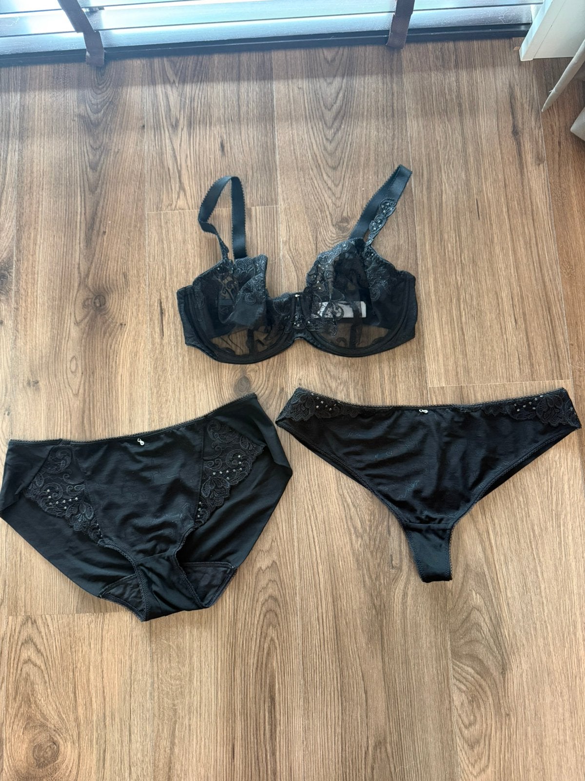 Fantasie lingerieset - model Portia 75F & M, Ophalen of Verzenden, Zwart, Setje