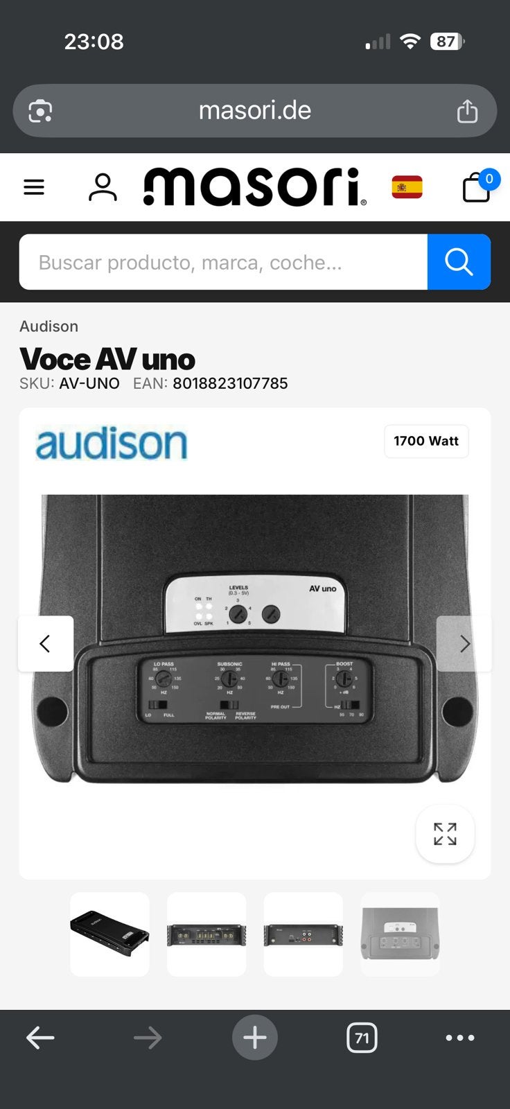 Adison voce AV uno mono versterker, Auto diversen, Autospeakers, Zo goed als nieuw, Ophalen