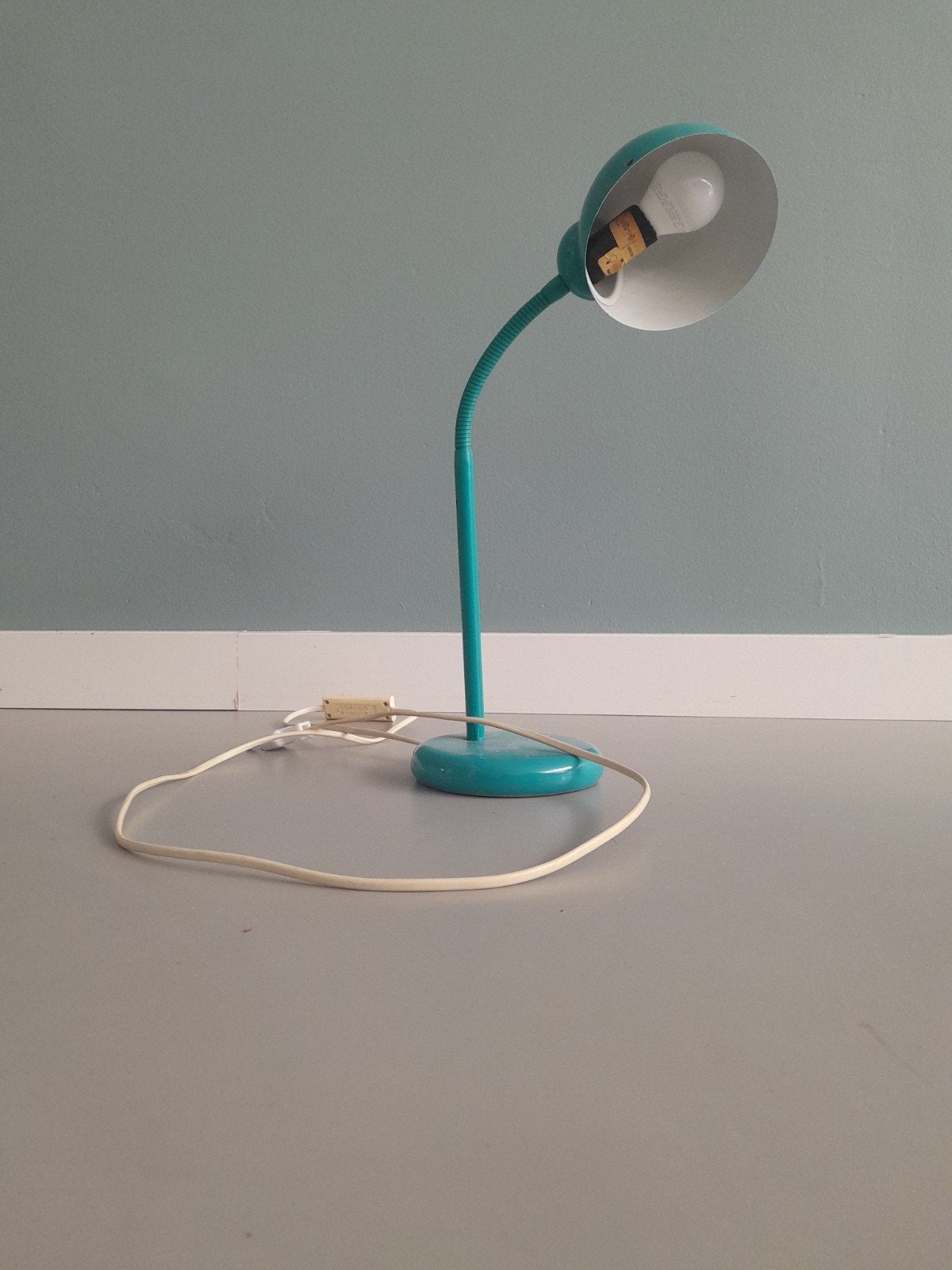 Flexibele bureaulamp - Turquoise, Bureaulamp, Gebruikt, Overige kleuren, Metaal