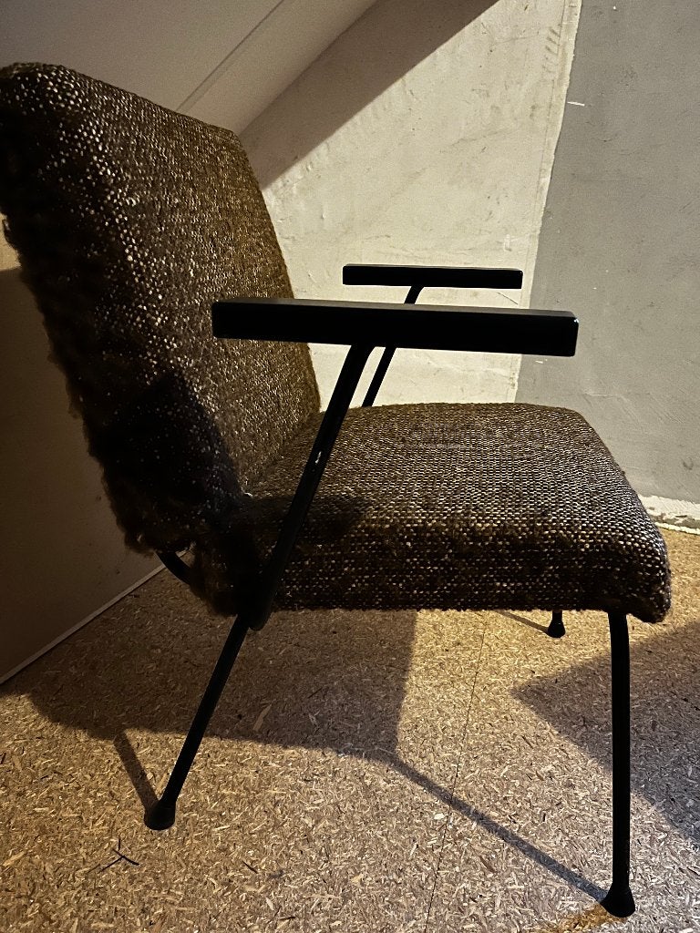2 x Vintage Gispen 1401 ontworpen door Wim Rietveld, Ophalen, Gebruikt, Twee, Bruin