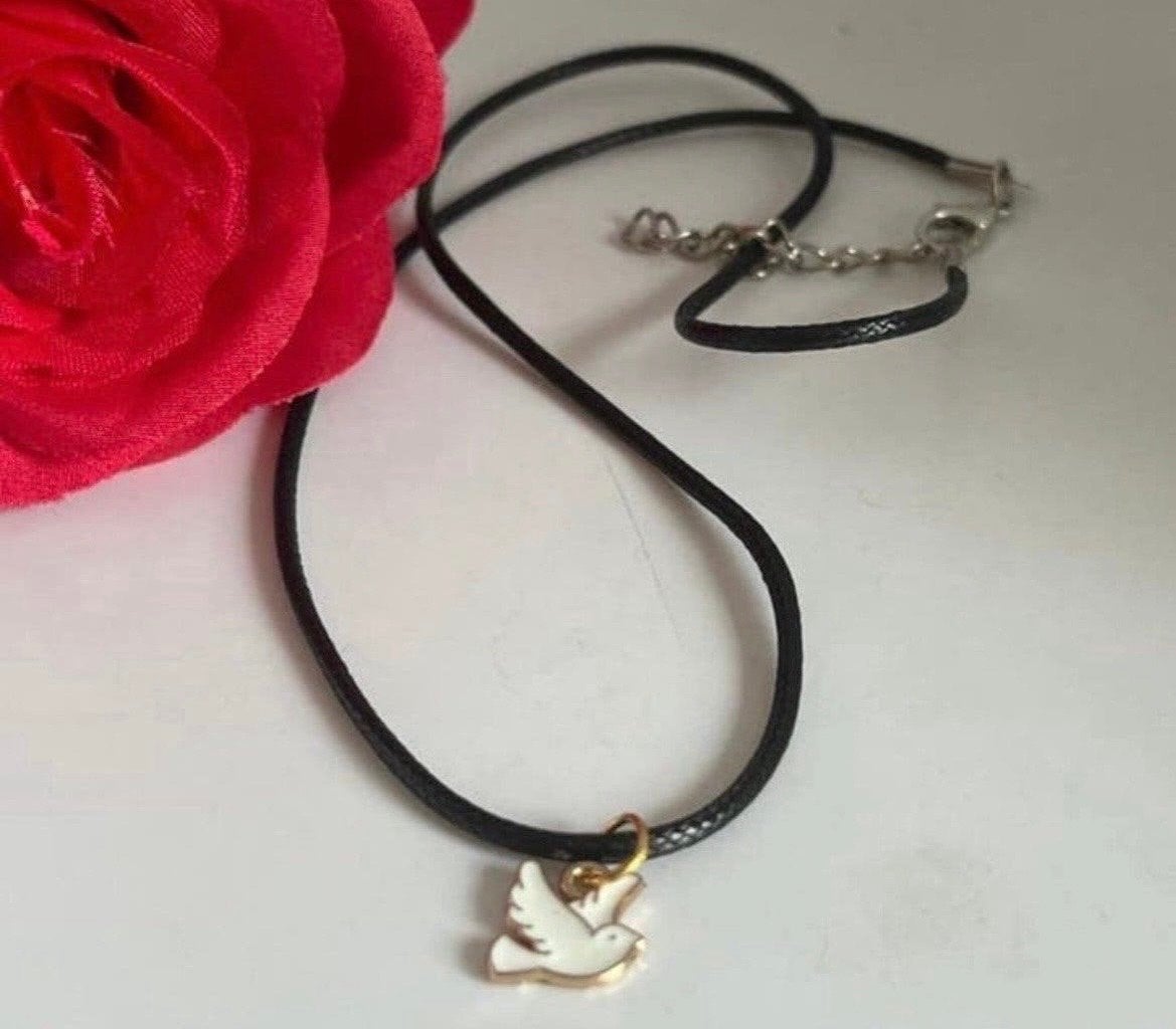 Nieuwe ketting met duif hanger, Verzenden, Zwart, Nieuw, Overige materialen