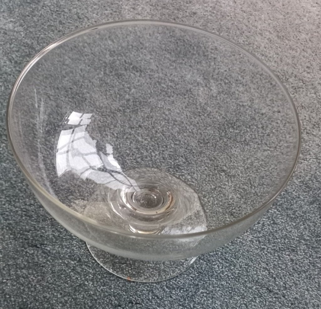 2 Glazen Bokalen rond 20 cm. hoog 15 cm. voet 12 cm., Ophalen, Gebruikt, Glas