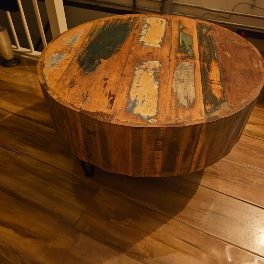 Hele mooie salontafel van gekleurd hout, Ophalen, 100 tot 150 cm, 50 tot 100 cm, Zo goed als nieuw