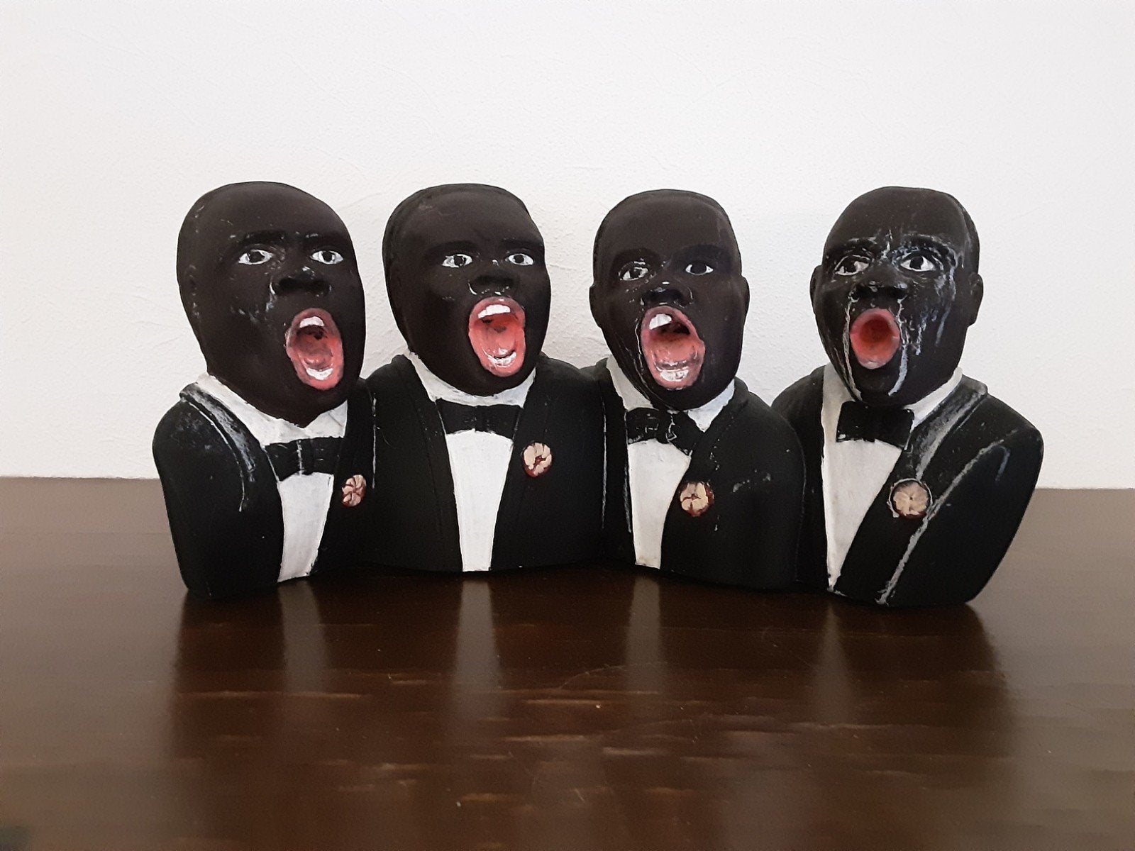 Vintage zwart mannenkoor/gospelzangers beeld., Ophalen of Verzenden