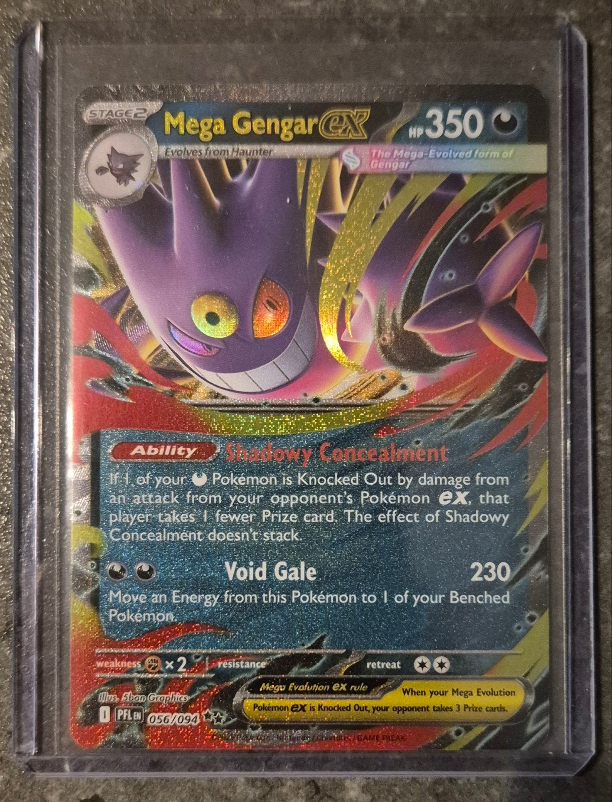 Mega Gengar EX Pokémon Kaart - Zeldzaam en in Topstaat, Ophalen of Verzenden, Nieuw, Losse kaart, Foil