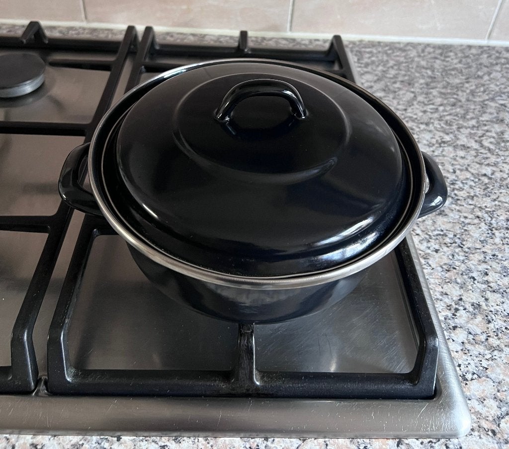 Le Chef pan soeppan braadpan met deksel inhoud 2,3 liter, Braadpan, Ophalen of Verzenden, Zo goed als nieuw, Met deksel