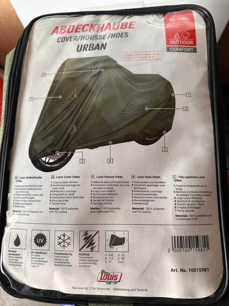 Louis Motorhoes Urban XL-2XL - Waterdicht & UV-stabiel, Ophalen, Nieuw