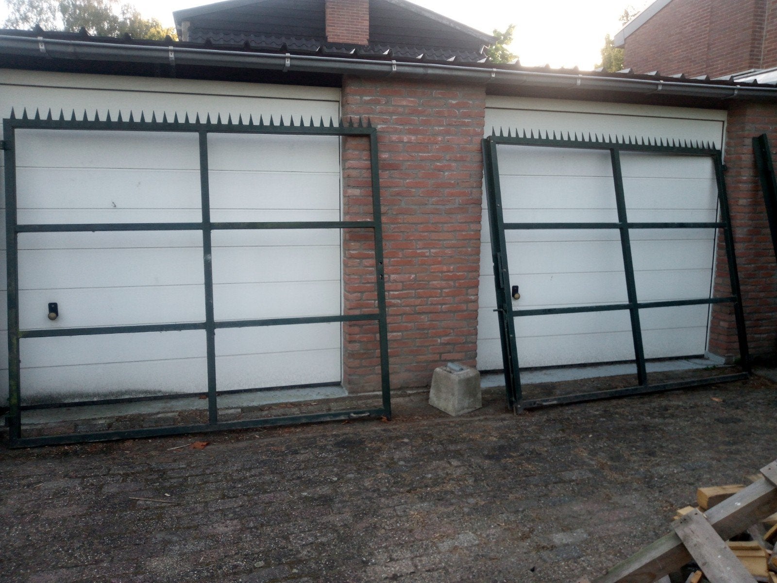 Dubbele poort / hek  245x210, Tuin en Terras, Ophalen, Gebruikt, IJzer