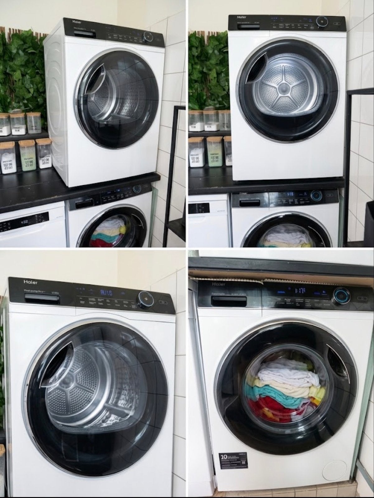 HAIER Wasmachine en Droger Set, Witgoed en Apparatuur, Ophalen, 8 tot 10 kg, Zo goed als nieuw, 85 tot 90 cm