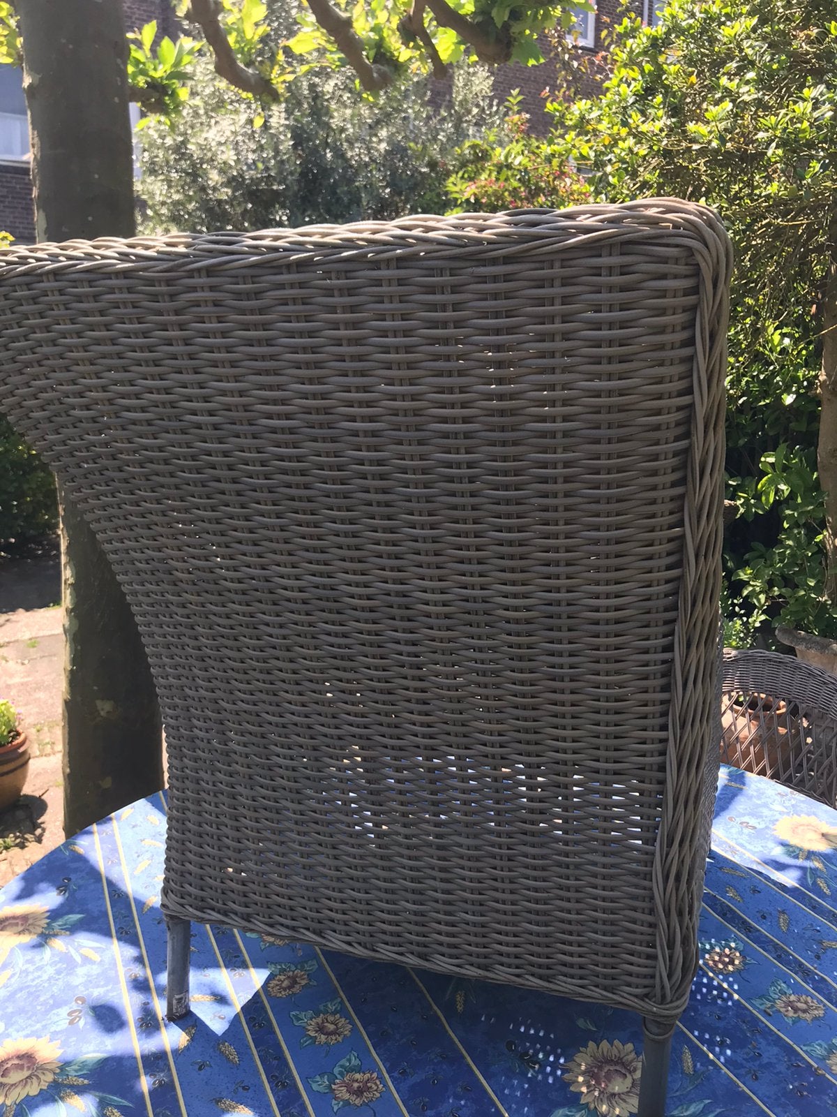 Rieten hoek tuinstoel, Ophalen, Gebruikt, Rotan