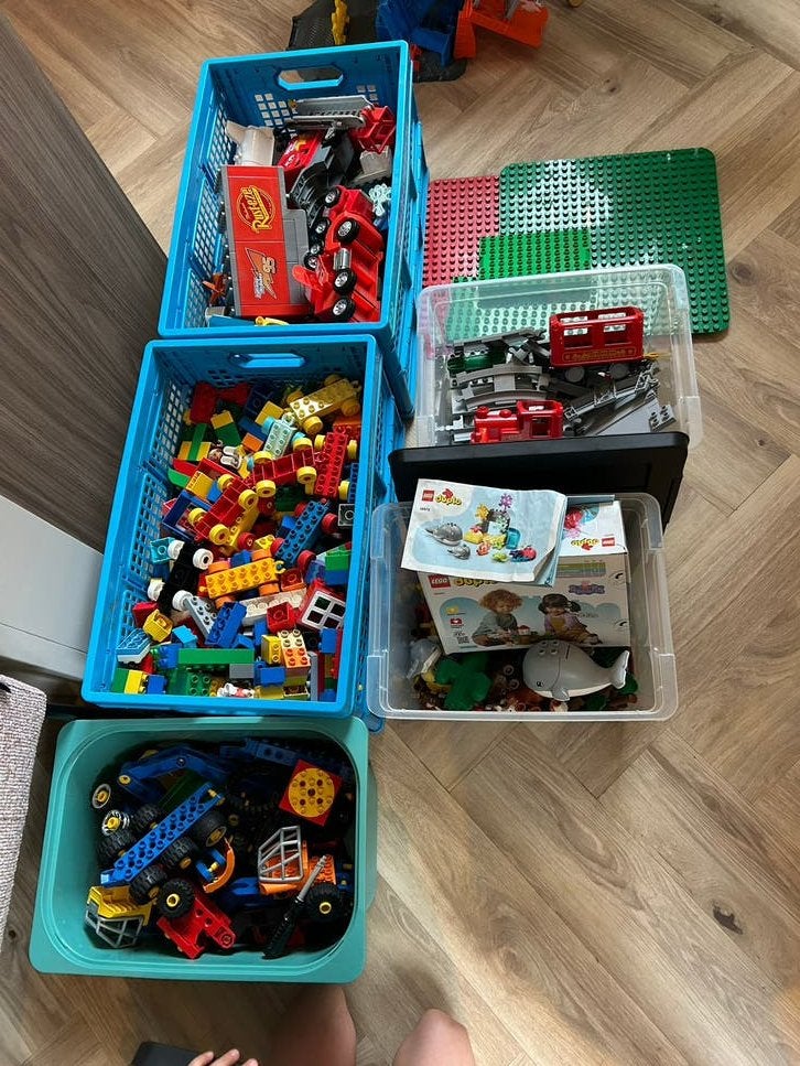 Grote partij Duplo, Duplo Toolo, trein, Cars en Peppa Pig, Ophalen, Gebruikt, Duplo, Meerdere sets