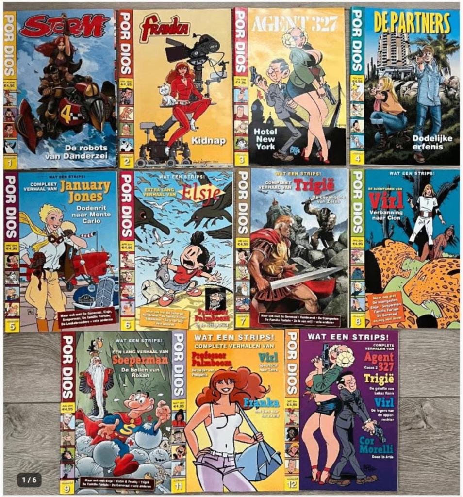 11 x POR DIOS bladen op 1 na COMPLETE Set, Meerdere stripboeken, Ophalen of Verzenden, Zo goed als nieuw