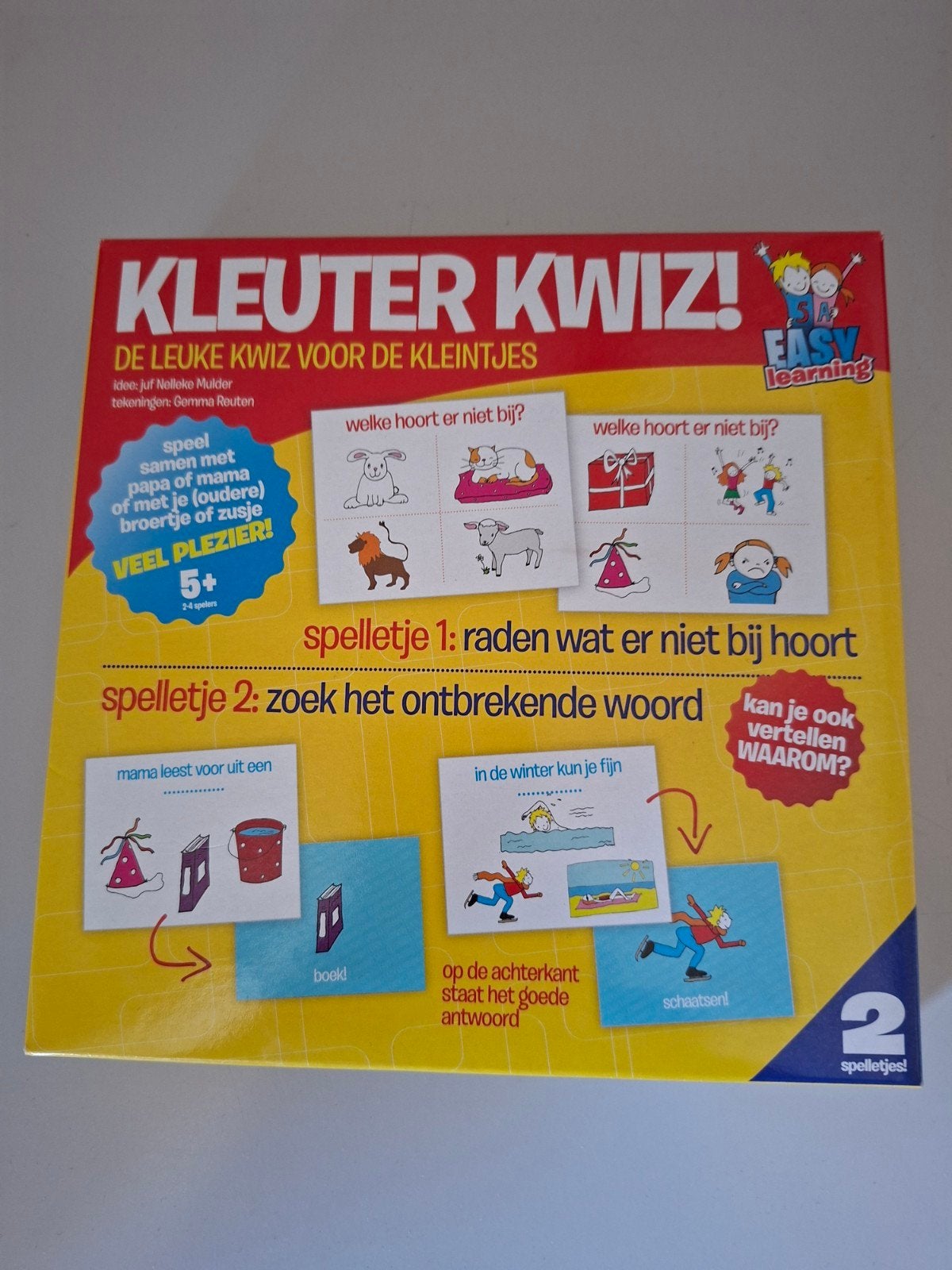 Kleuter Kwiz! 2 spellen voor kinderen vanaf 5 jaar, Hobby en Vrije tijd, Gezelschapsspellen | Bordspellen, Ophalen of Verzenden