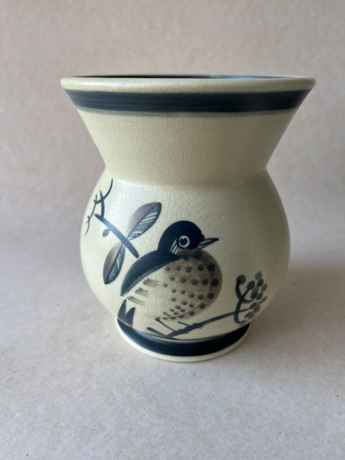 Royal Copenhagen Denmark vaasje : vogel, Ophalen of Verzenden