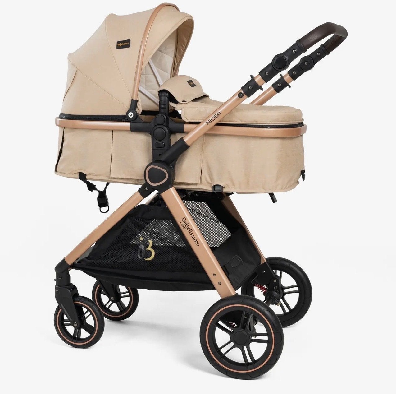 Beige Combiwagen 3-in-1 met Reiswieg en Zitje, Overige merken, Verzenden, Nieuw, Combiwagen