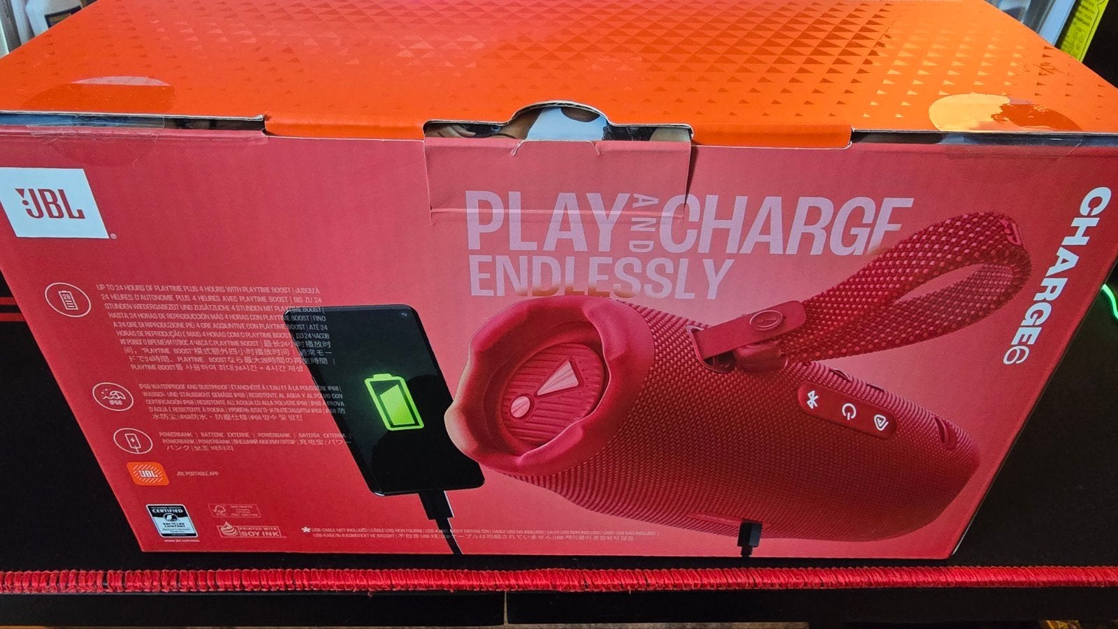 JBL Charge 6 Draagbare Bluetooth Speaker Rood, JBL, Nieuw, Ophalen of Verzenden, Draagbare speaker