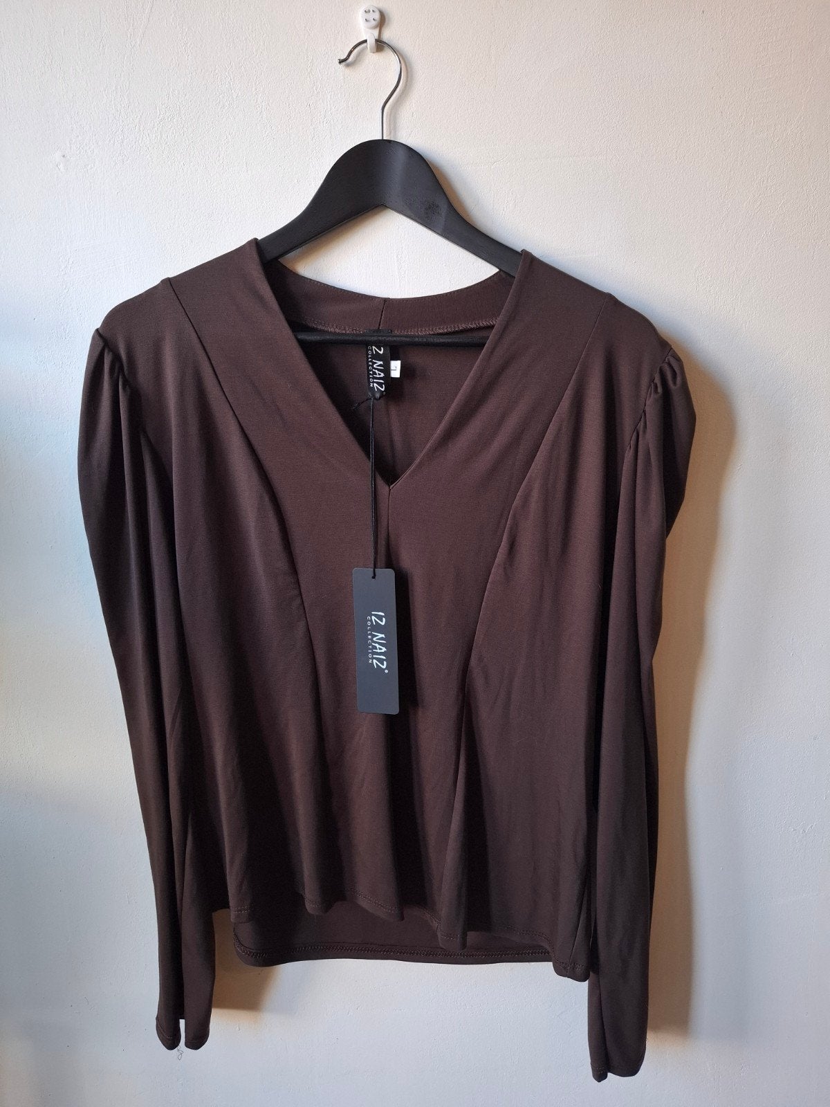 Iz Naiz bruine top maat: L/38,40, Bruin, Maat 42/44 (L), Ophalen of Verzenden, Lange mouw