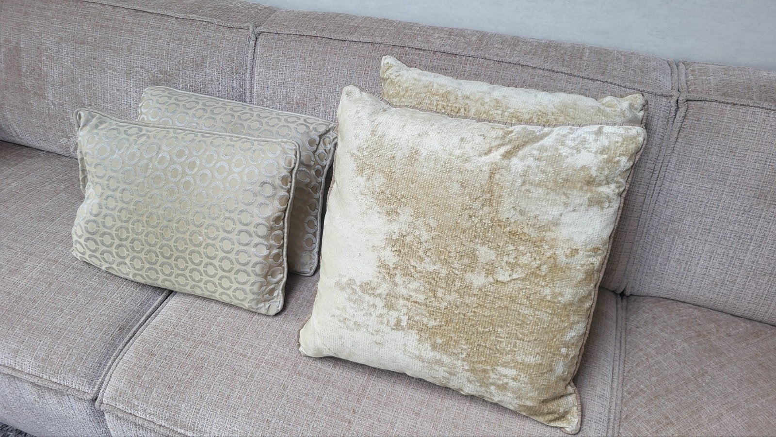 Set van 4 Eric Kuster stijl sierkussens voor de bank, Ophalen, Overige merken, Beige, Met print