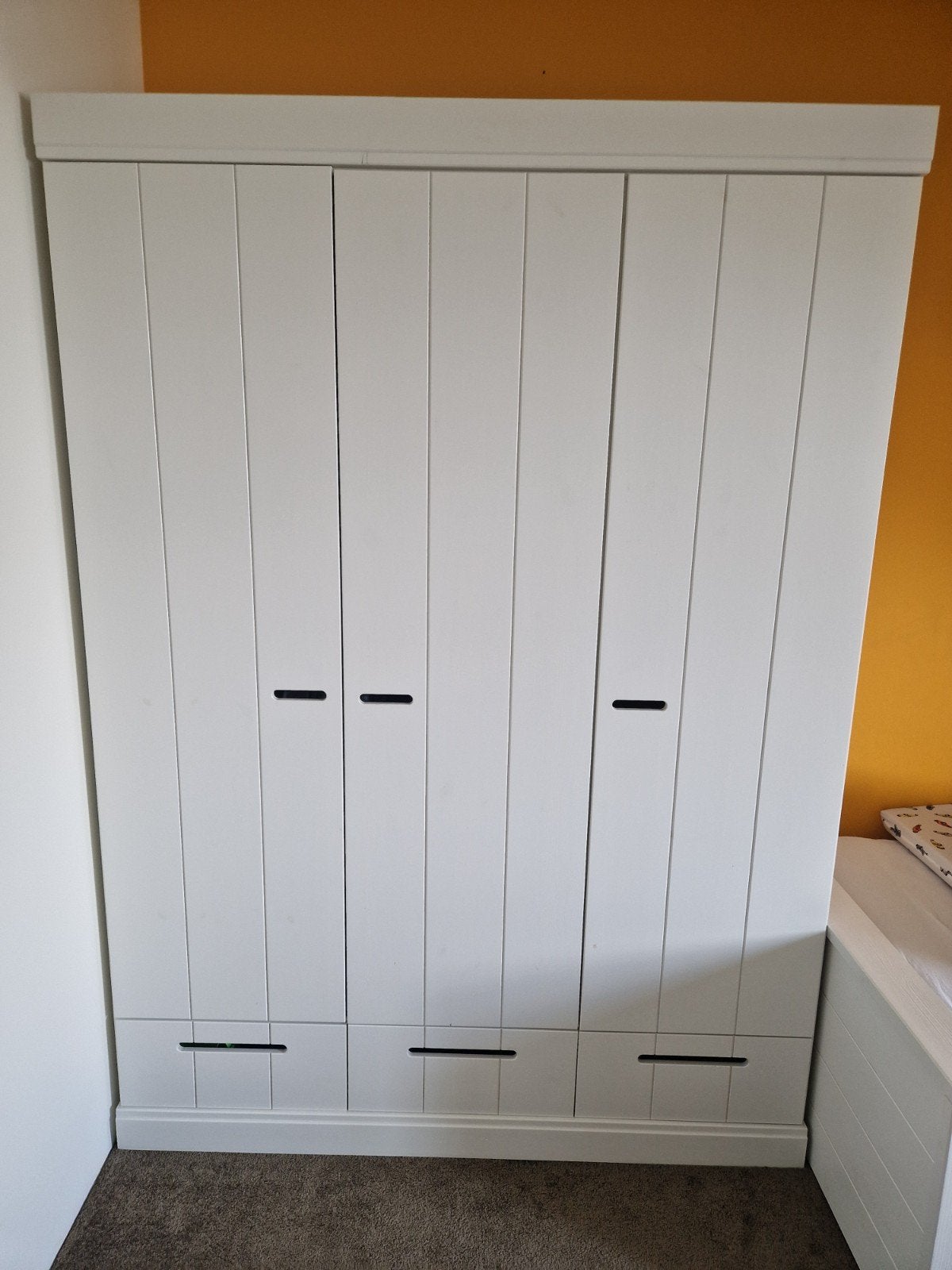 Witte kast èn bed met bedlade - Zeer nette staat, Huis en Inrichting, Ophalen, Gebruikt, 90 cm, Eenpersoons