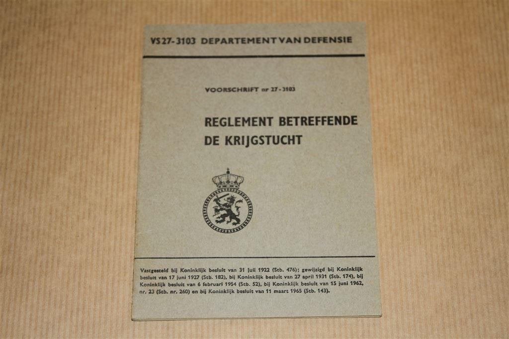 Reglement betreffende de krijgstucht - 1965, Ophalen of Verzenden, Tweede Wereldoorlog, Gelezen, Overige onderwerpen