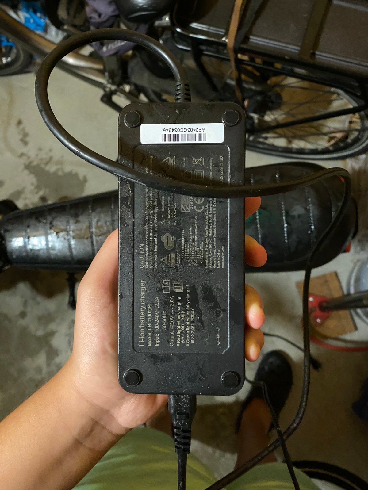 E-bike oplader 42V 2A – 36V accu