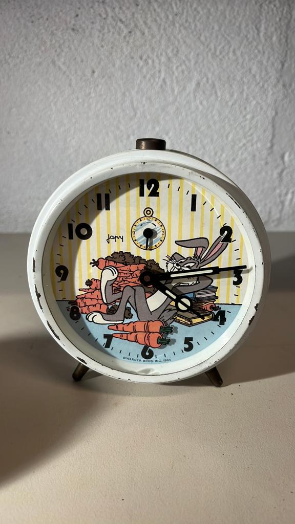 Warner Bros Inc. 1984 Japy klok wekker vintage, Ophalen of Verzenden, Zo goed als nieuw, Wandklok