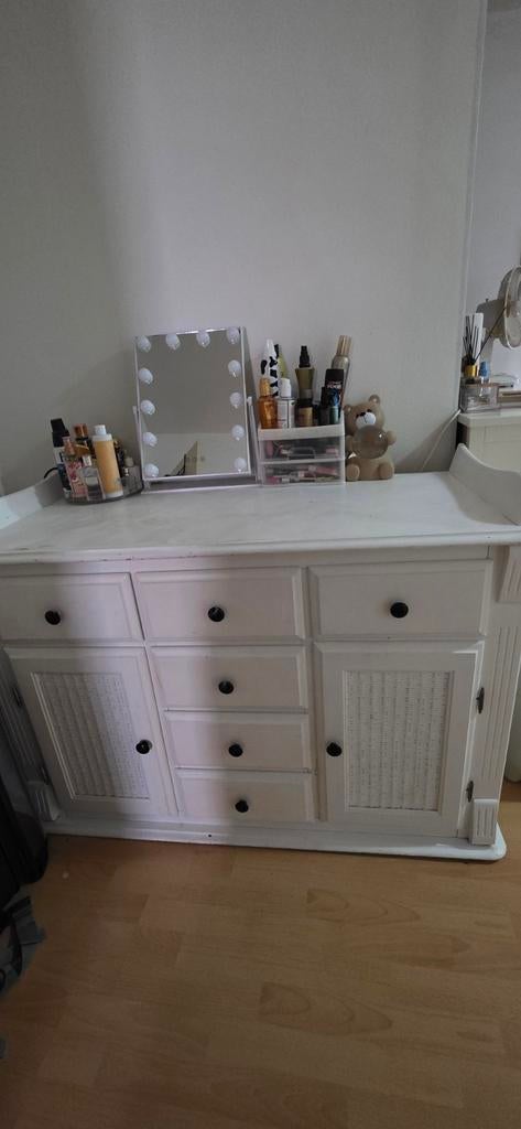Witte commode/dressoir met lades en deuren, Gebruikt, 150 tot 200 cm, Ophalen of Verzenden, Landelijk, Klassiek