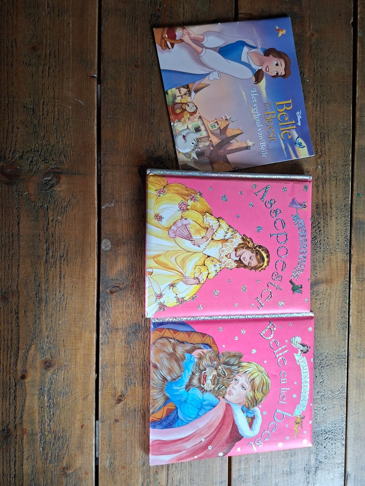 Disney Belle en het Beest Boeken (3 stuks), Boeken, Ophalen of Verzenden, Gelezen, Disney, Sprookjes