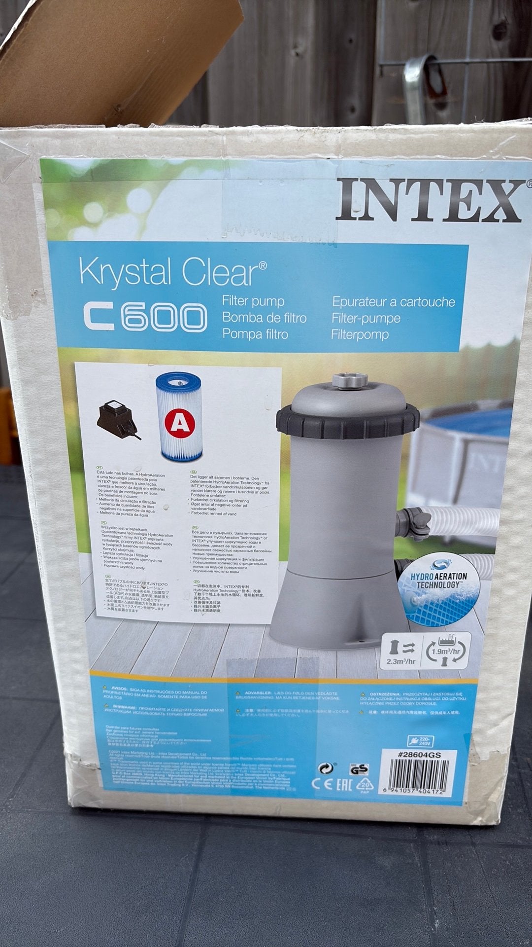Intex Zwembadpomp krystal clear cleat 600, Ophalen of Verzenden, Zo goed als nieuw