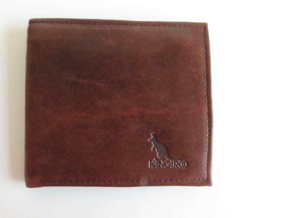 Kangaroo cognac bruine leren portemonnee bifold, Overige merken, Bruin, Ophalen of Verzenden, Zo goed als nieuw