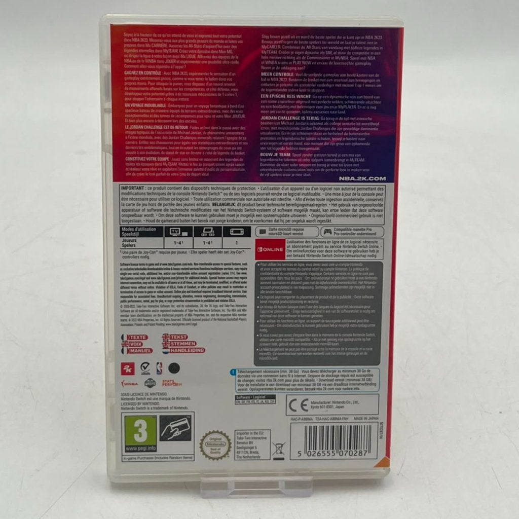 NBA 2k23 - Nintendo switch game, Nintendo, Zo goed als nieuw, Support@nintendo.com, 11-1 Hokotate-cho, Kamitoba, Minami-ku
Kyoto 601-8501
Japan