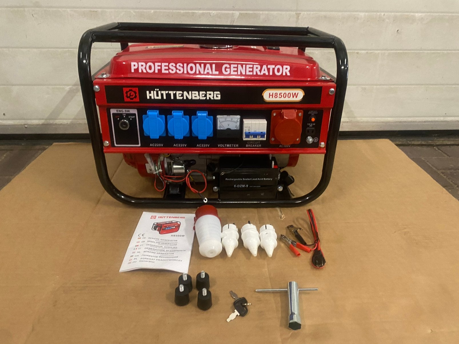 Huttenberg H8500W generator Elektrische start, Ophalen of Verzenden, Zo goed als nieuw
