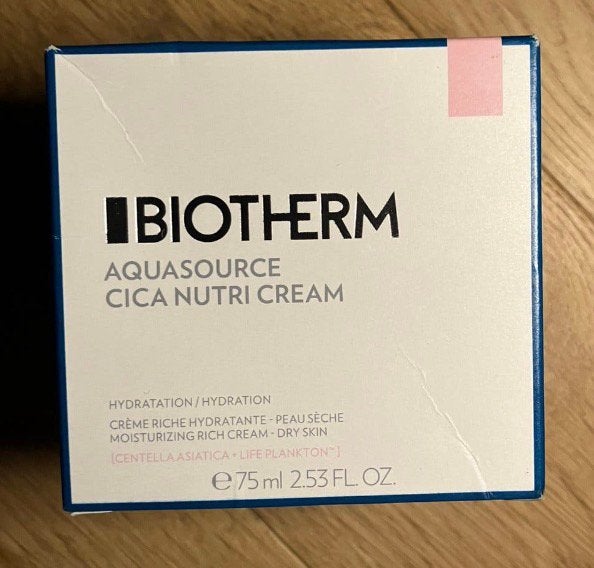BIOTHERM aquasource cica nutri cream moisturizing rich cream, Ophalen of Verzenden, Zo goed als nieuw, Gehele gezicht